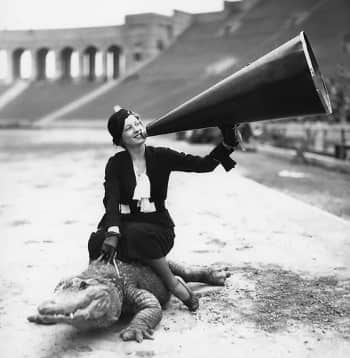 Woman riding an alligator Woman riding an alligator