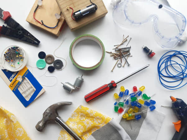 A maker kit assembled in a quick trip to the hardware store A maker kit assembled in a quick trip to the hardware store