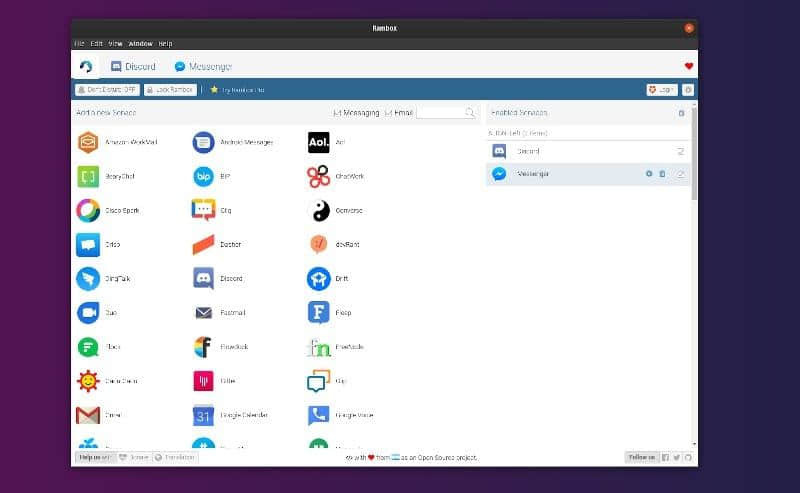 Rambox:Linux 中多合一的消息收发工具