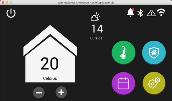 TotalCross simulator running temperature application TotalCross simulator running temperature application