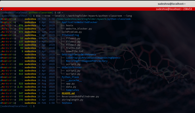 Metadata in exa's tree structure Metadata in exa's tree structure
