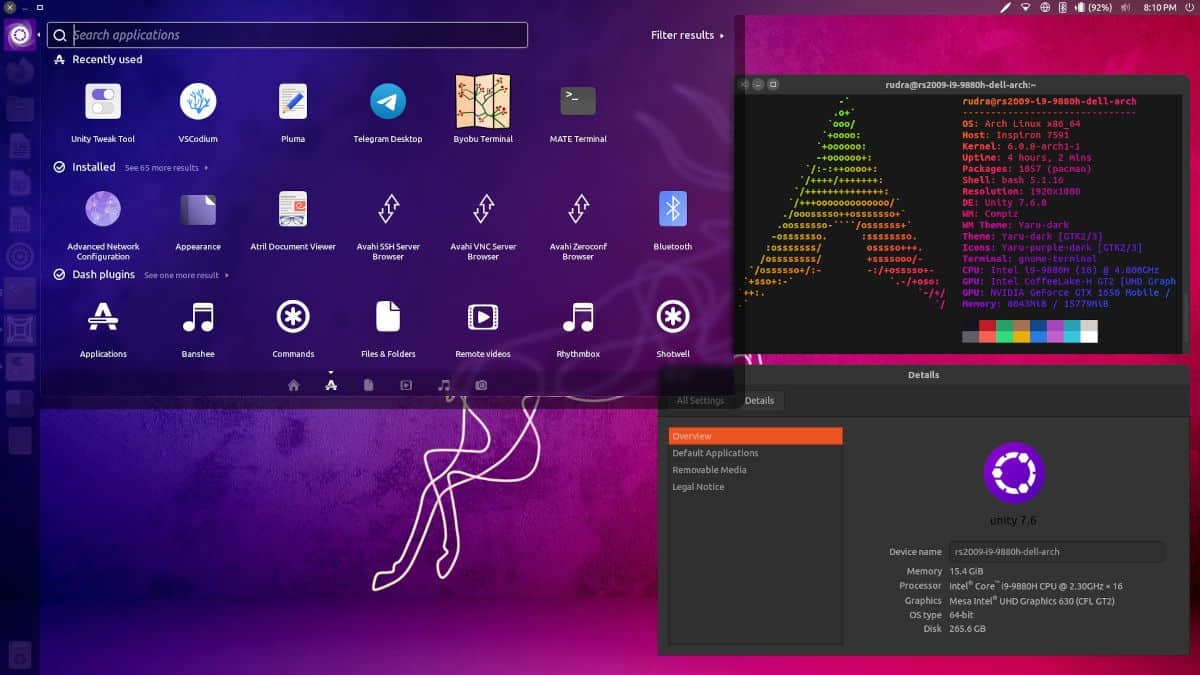 unity on arch linux