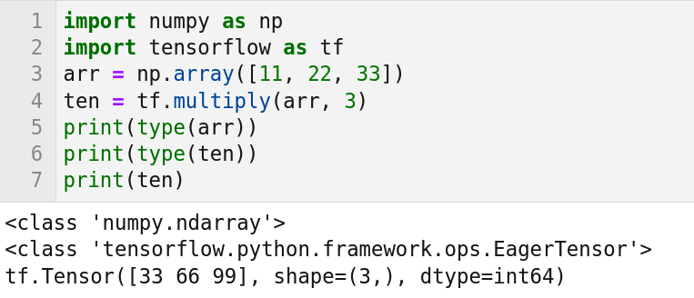 图 1:第一个使用 TensorFlow 的 Python 脚本